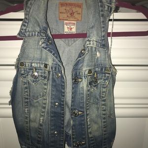 True Religion Distressed Jean Vest